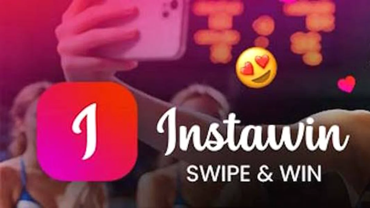Isang visual na representasyon ng Instawin game interface na may postcard style design.
