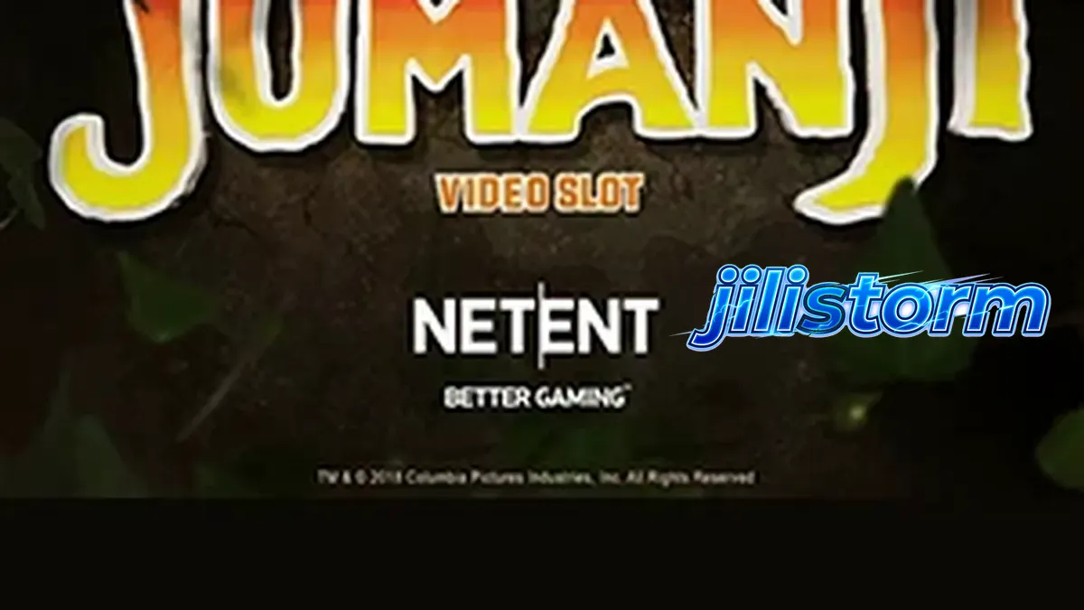 Isang visual na representasyon ng Jumanji slot machine na may temang jungle.