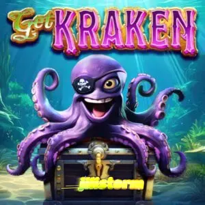 Isang visual na representasyon ng Get Kraken slot na nagpapakita ng 5x3 grid at ang Kraken wild sa gitna.